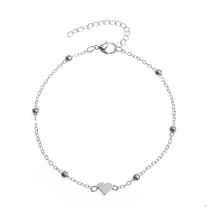 Eternal Heart Stainless Steel Link Bracelet | Unisex Minimalist Heart Charm Bracelet