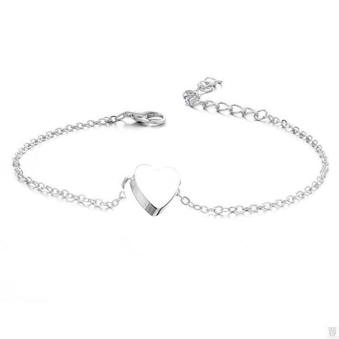 Eternal Heart Stainless Steel Link Bracelet | Unisex Minimalist Heart Charm Bracelet