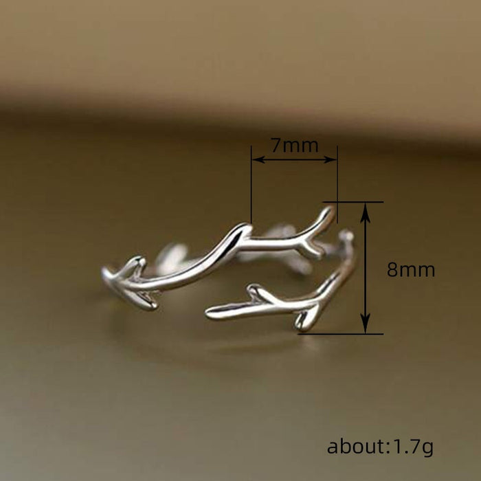 Ethereal Willow Twig Open Ring | Minimalist Forest Aesthetic Jewelry