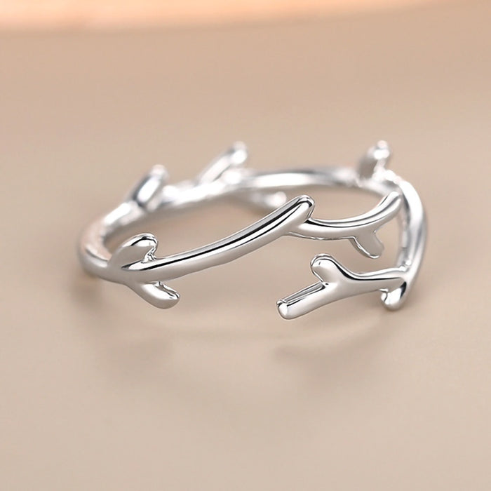 Ethereal Willow Twig Open Ring | Minimalist Forest Aesthetic Jewelry