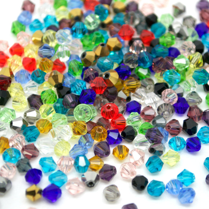 Faceted Bicone Glass Beads - MIXED