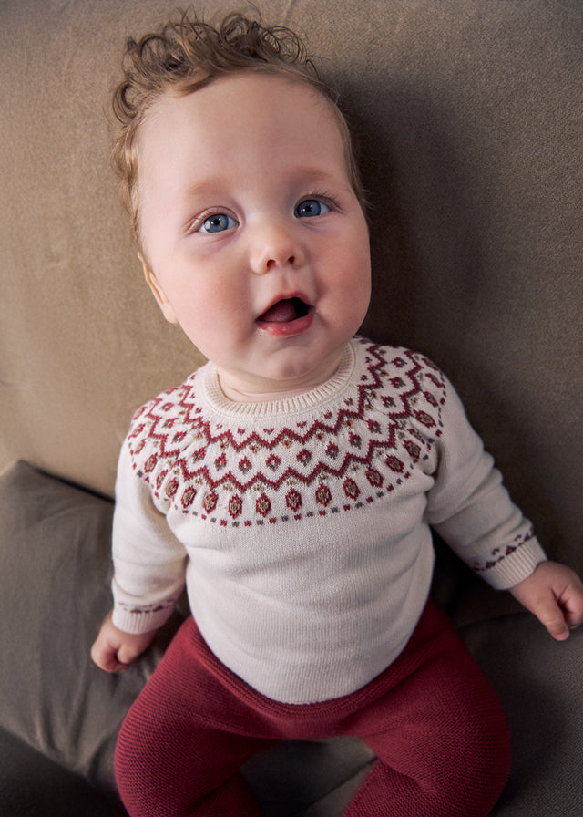 Knit Fair Isle Footed Set