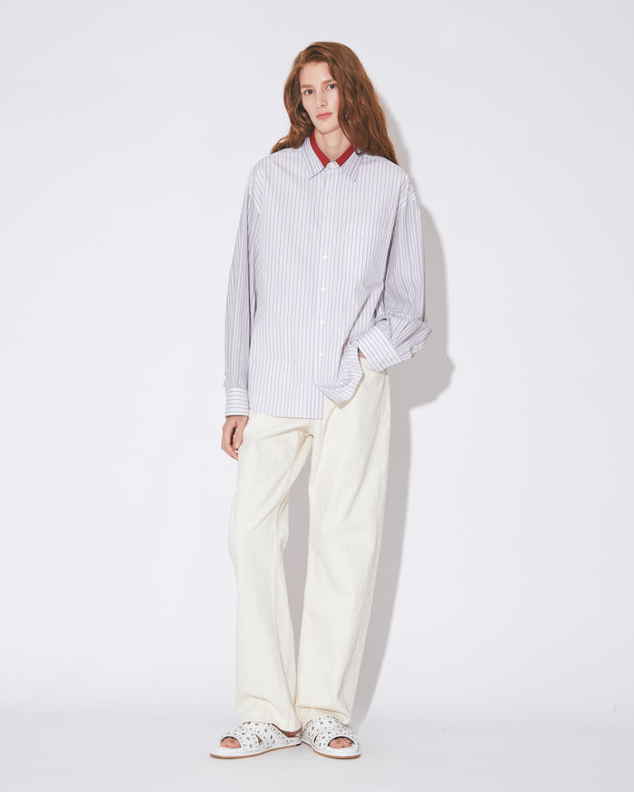 finx cotton stripe  fan shape shirts