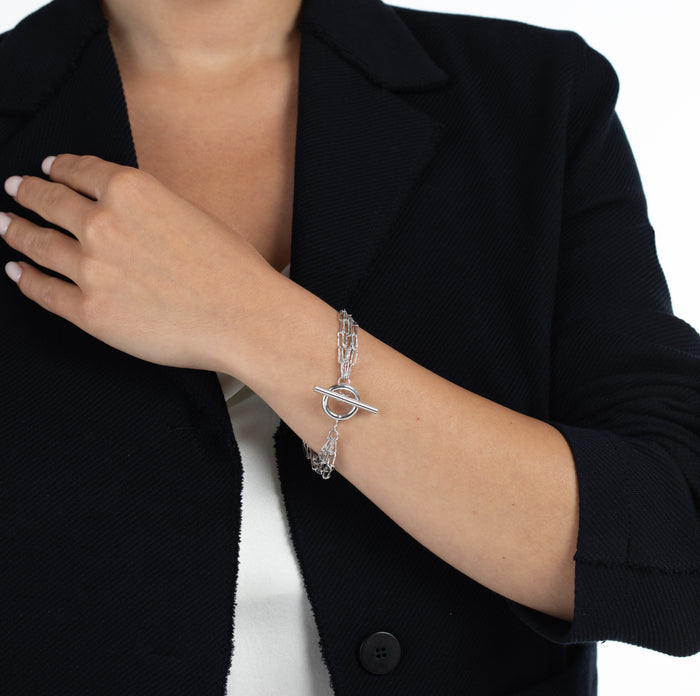Five Strand Paperclip Bracelet in Sterling Silver