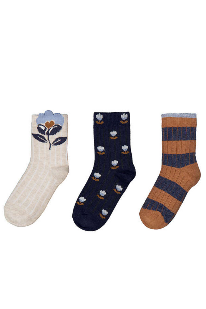 floral 3pk socks
