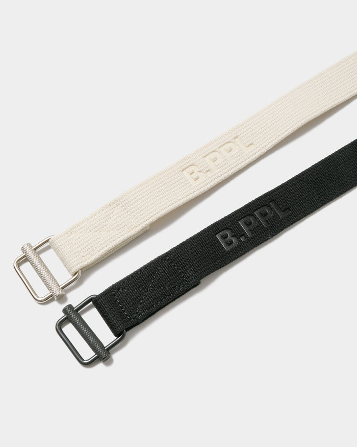 frenchbuckle emboss logo tape belt