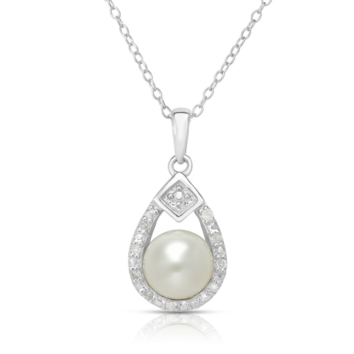 Freshwater Pearl & Diamond Necklace - Final Sale