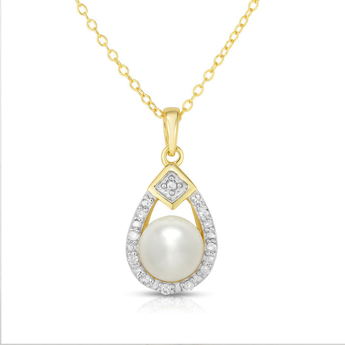 Freshwater Pearl & Diamond Necklace - Final Sale