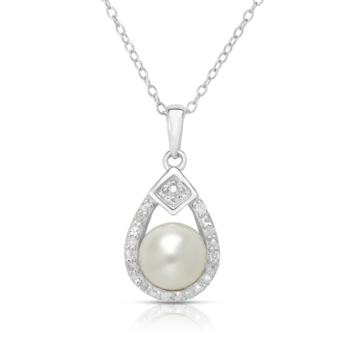 Freshwater Pearl & Diamond Necklace - Final Sale
