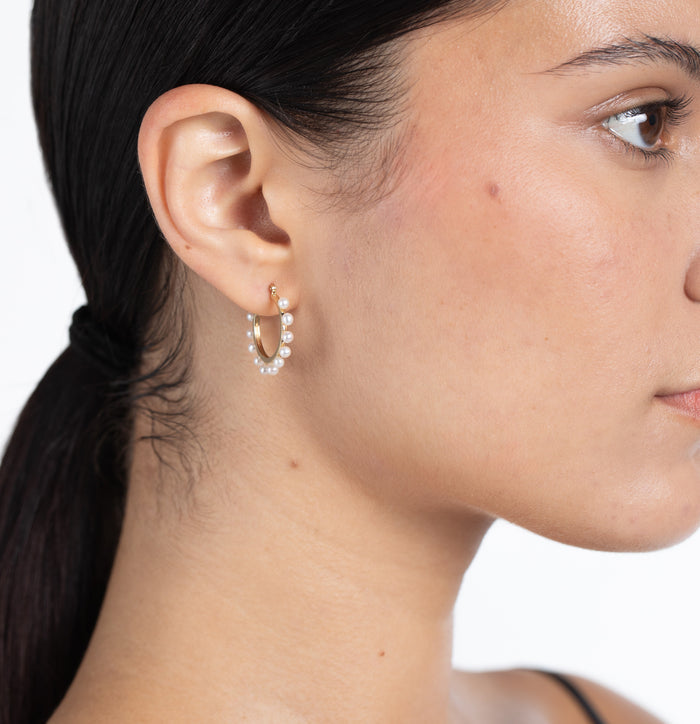 Freshwater Pearl Hoops-- Final Sale