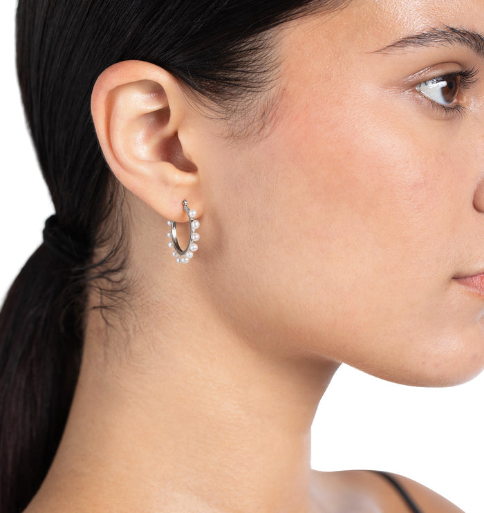 Freshwater Pearl Hoops-- Final Sale