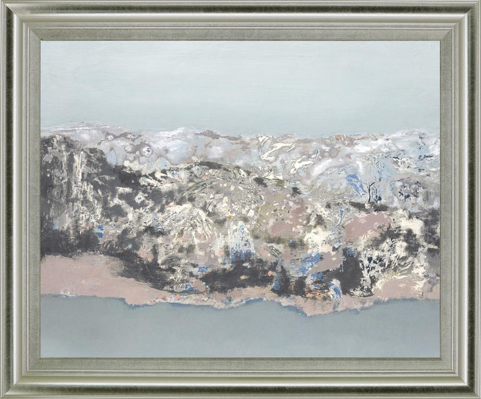 Frosted Divide - 28" x 34" Framed Wall Art - Gray