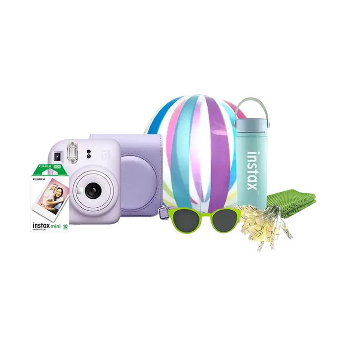 Fujifilm Instax Mini 12 Instant Film Camera (Lilac Purple) Festive Bundle