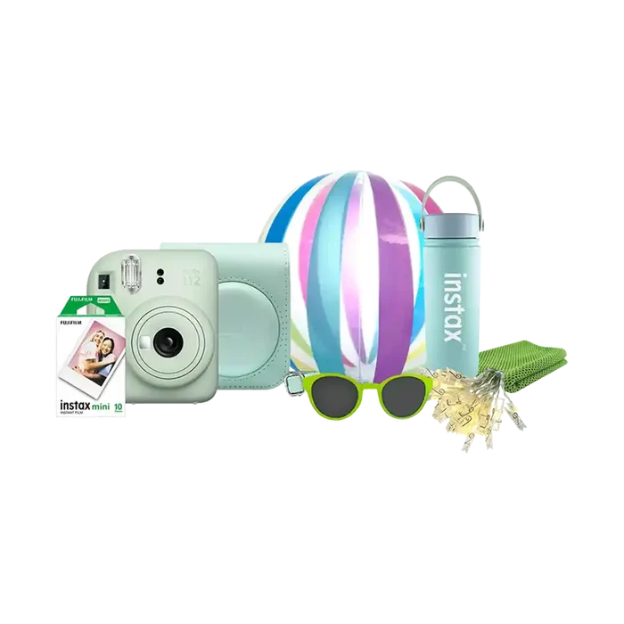 Fujifilm Instax Mini 12 Instant Film Camera (Mint Green) Festive Bundle