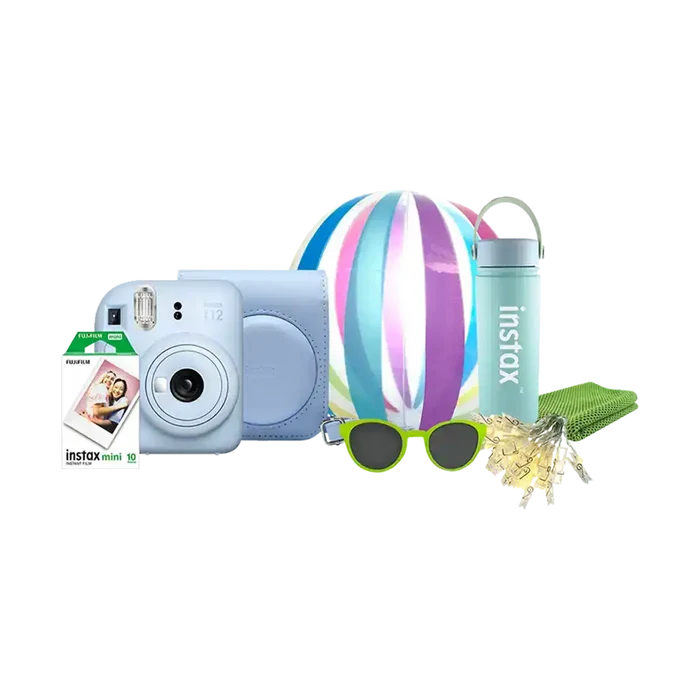 Fujifilm Instax Mini 12 Instant Film Camera (Pastel Blue) Festive Bundle