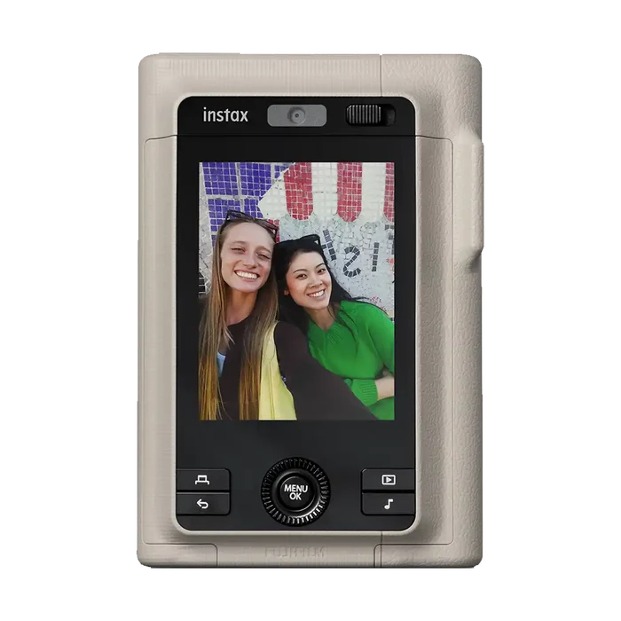 Fujifilm Instax Mini LiPlay+ Hybrid Instant Camera Combo with 1 Film and Case (Sand Beige)