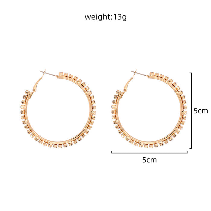 Funky rhinestone hoops earrings