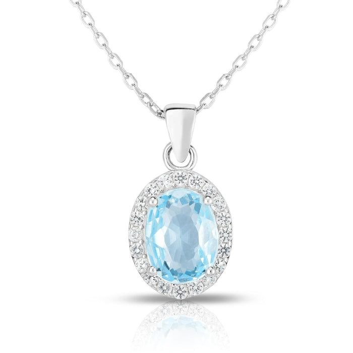 Gemstone & White Topaz Necklace