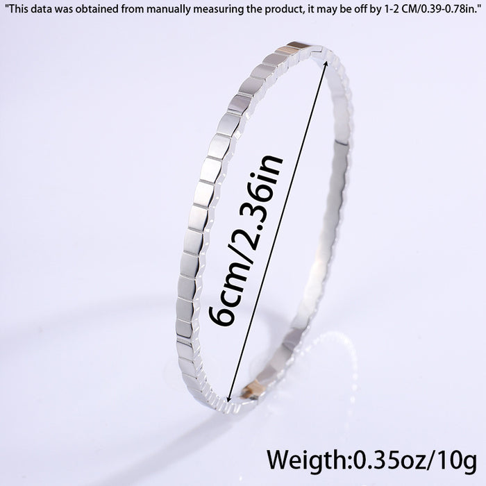 Geo-Facet Stainless Steel Bangle Set | Unisex Mixed-Tone Stackable Geometric Bangles