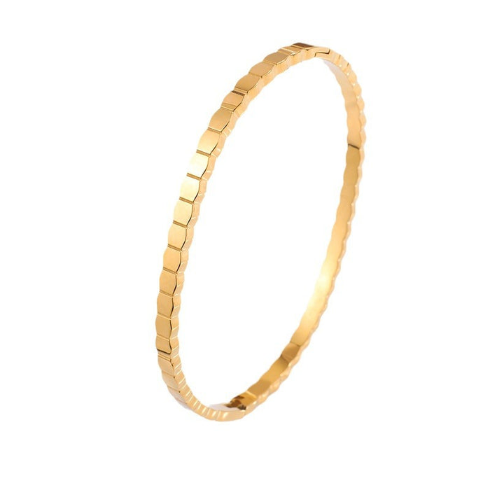 Geo-Facet Stainless Steel Bangle Set | Unisex Mixed-Tone Stackable Geometric Bangles