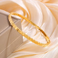 Geo-Facet Stainless Steel Bangle Set | Unisex Mixed-Tone Stackable Geometric Bangles