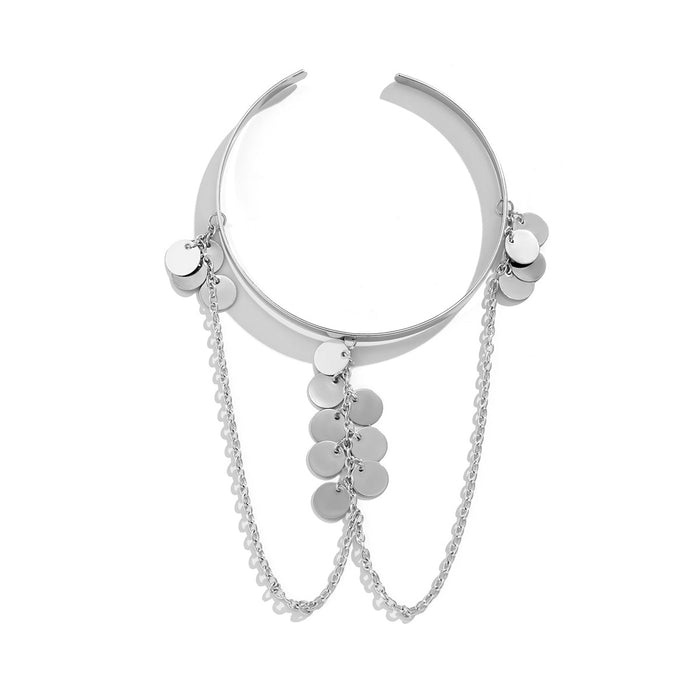 Gold Seashell Charm Arm Cuff Bracelet | Bohemian Layered Draped Chain Jewelry