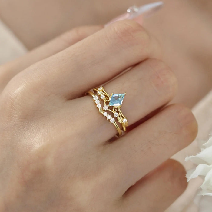 Gold V-Shaped Chevron Wishbone Ring | Minimalist Silver Stacking Ring with Zircon Crystals
