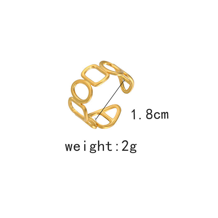 Golden Color Open Circle O-Shape Ring Jewelry