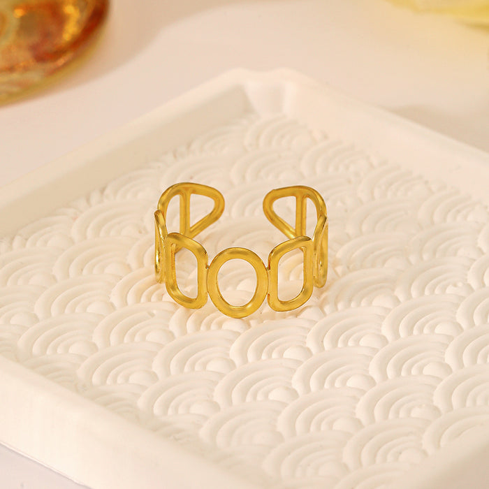 Golden Color Open Circle O-Shape Ring Jewelry