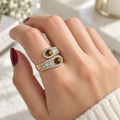 Golden Ember Crystal Ring