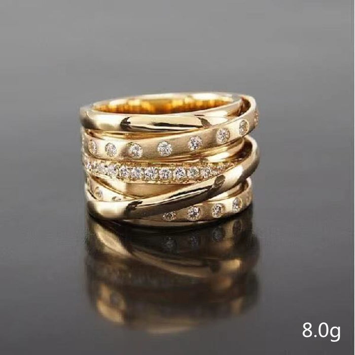 Golden Exaggerated Ring For Women