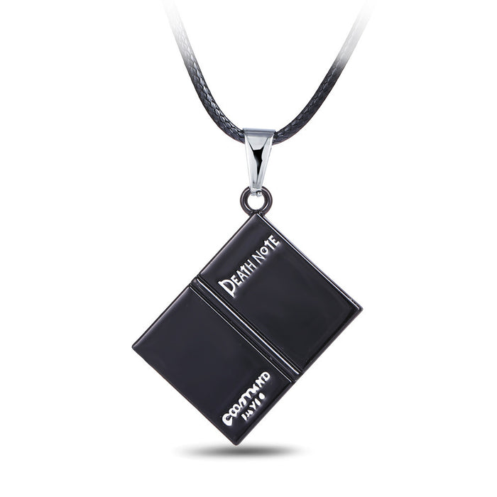 Gothic Anime Pendant Necklace Set | Death Note Inspired Cross & Notebook Jewelry