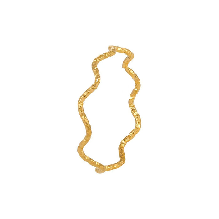 Hammered Wave Eternity Ring | Waterproof Titanium Steel Organic Stacking Band
