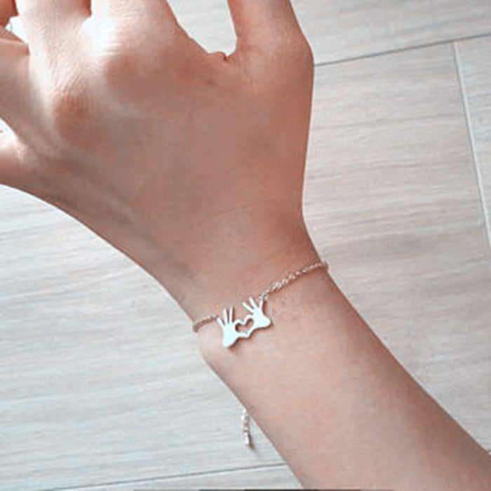 Heart Hands Gesture Bracelet | Gold & Silver Minimalist Gift