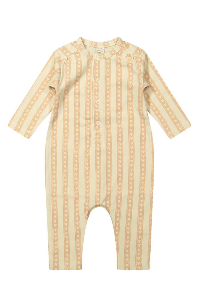Striped baby romper on a white background