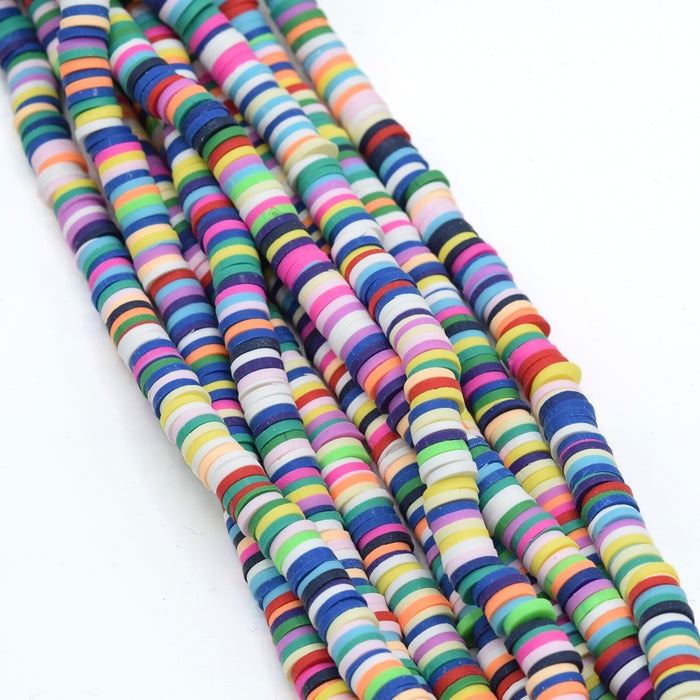 Heishi Polymer Clay Round Beads 6x1mm (3,100pcs/160Inch) - Mixed