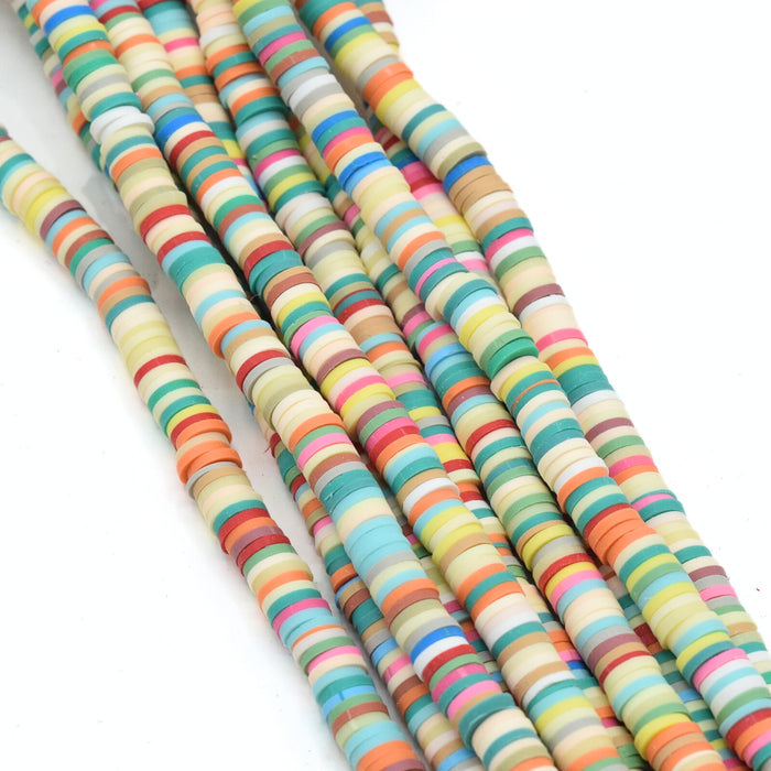 Heishi Polymer Clay Round Beads 6x1mm (3,100pcs/160Inch) - Mixed