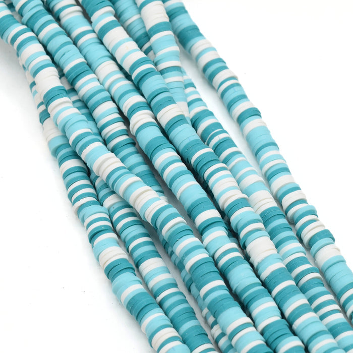 Heishi Polymer Clay Round Beads 6x1mm (3,100pcs/160Inch) - Mixed