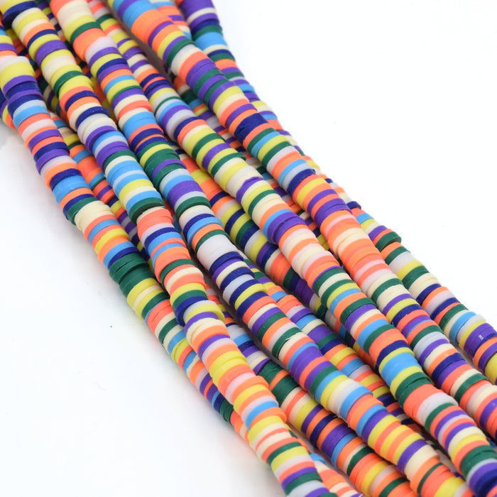 Heishi Polymer Clay Round Beads 6x1mm (3,100pcs/160Inch) - Mixed
