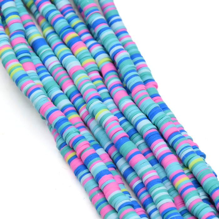 Heishi Polymer Clay Round Beads 6x1mm (3,100pcs/160Inch) - Mixed