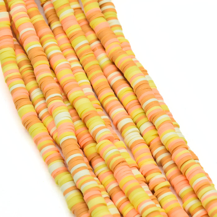 Heishi Polymer Clay Round Beads 6x1mm (3,100pcs/160Inch) - Mixed
