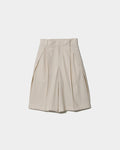 high twist gabardine three tuck shorts