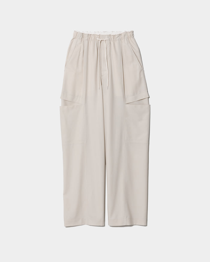 high twist gabardine trompeloeil bowpants