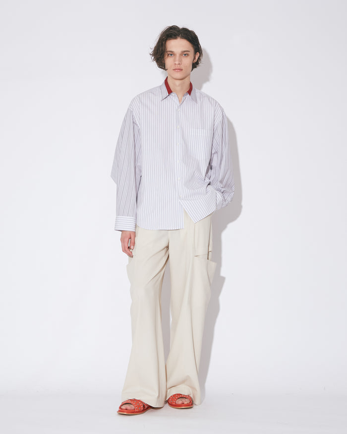 high twist gabardine trompeloeil bowpants