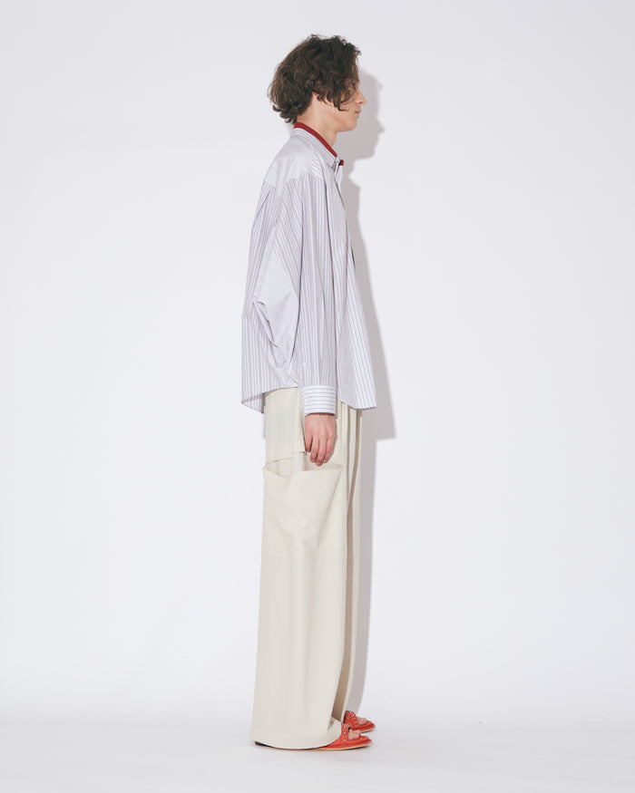 high twist gabardine trompeloeil bowpants