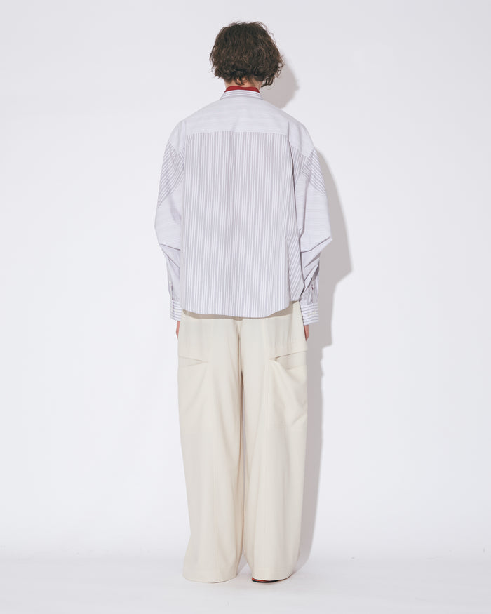high twist gabardine trompeloeil bowpants