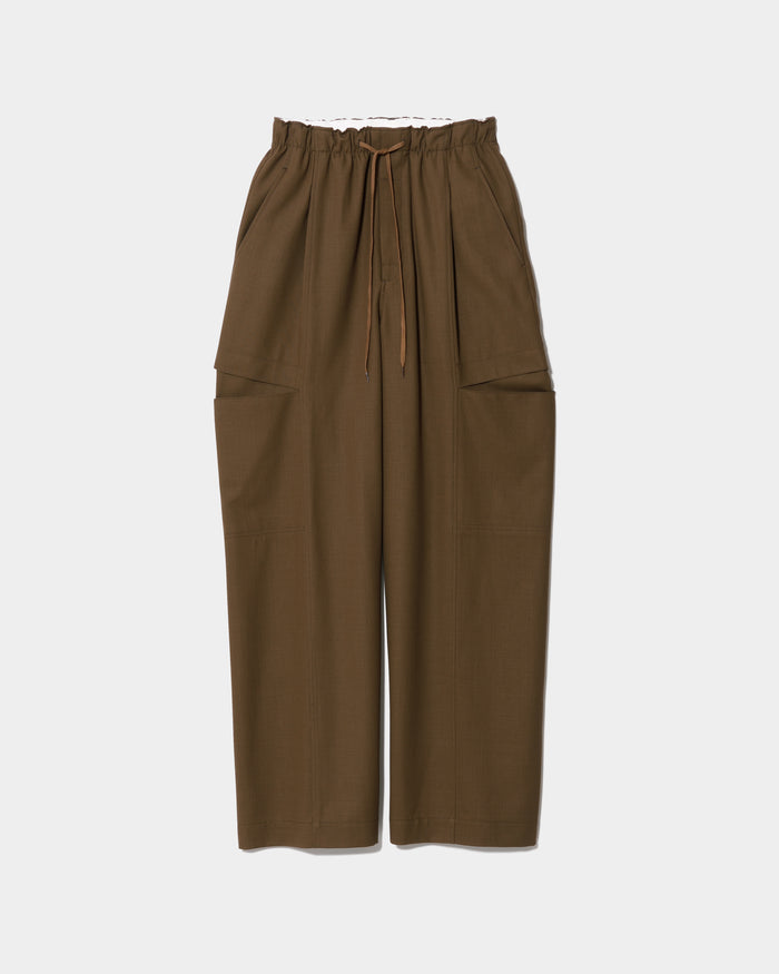 high twist gabardine trompeloeil bowpants