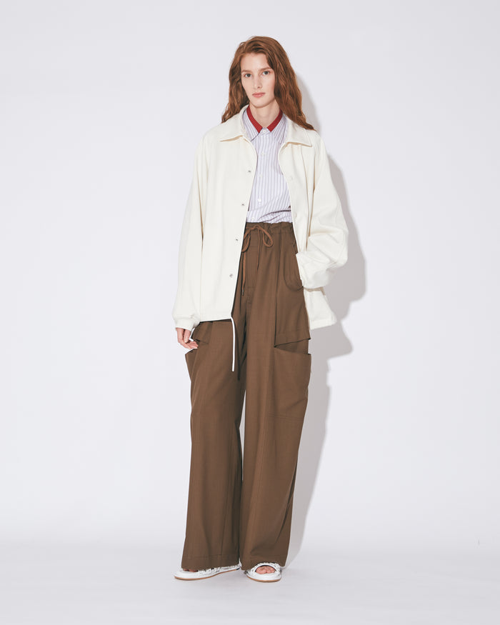 high twist gabardine trompeloeil bowpants