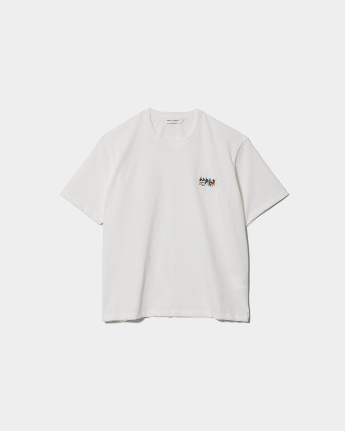 high twist jersey regular-fit little people embroidery T-shirts