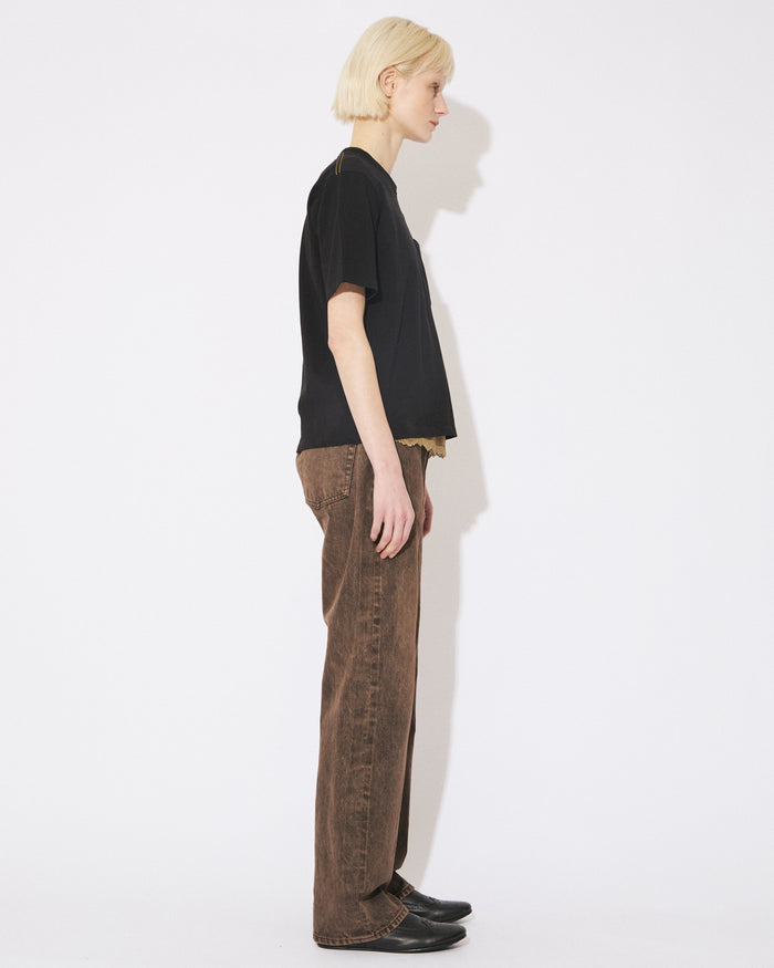 high twist jersey regular-fit metallic embroidery Tshirts